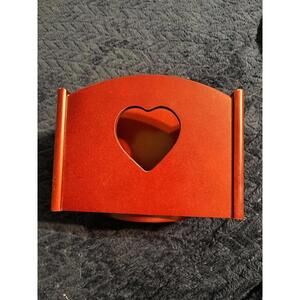 Wooden Desk Organizer with Heart Cutout